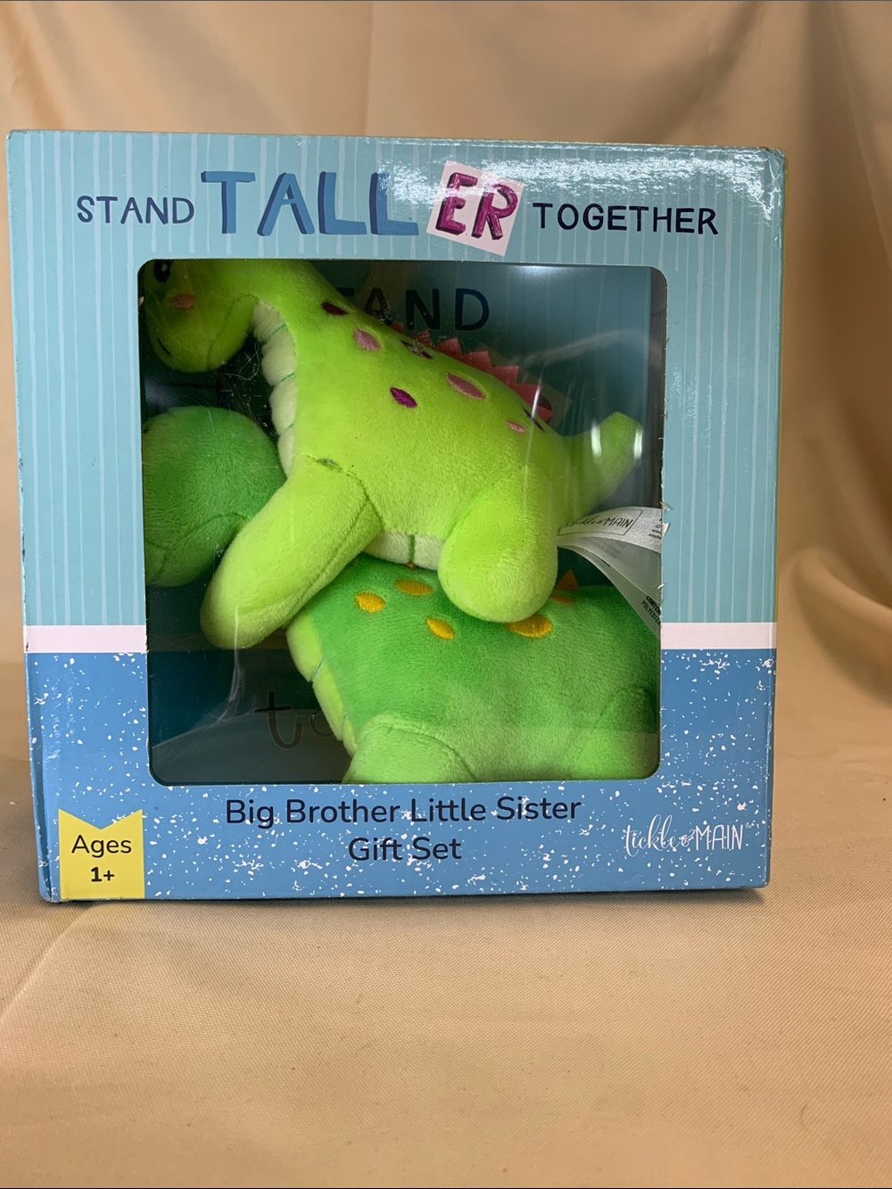 Green Dino Big Brother Little Sister Plush Gift Set